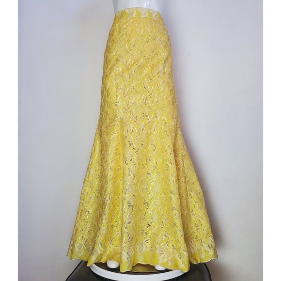 Vintage Dresses & Skirts - SOLD Vintage Yellow Mermaid Maxi Skirt